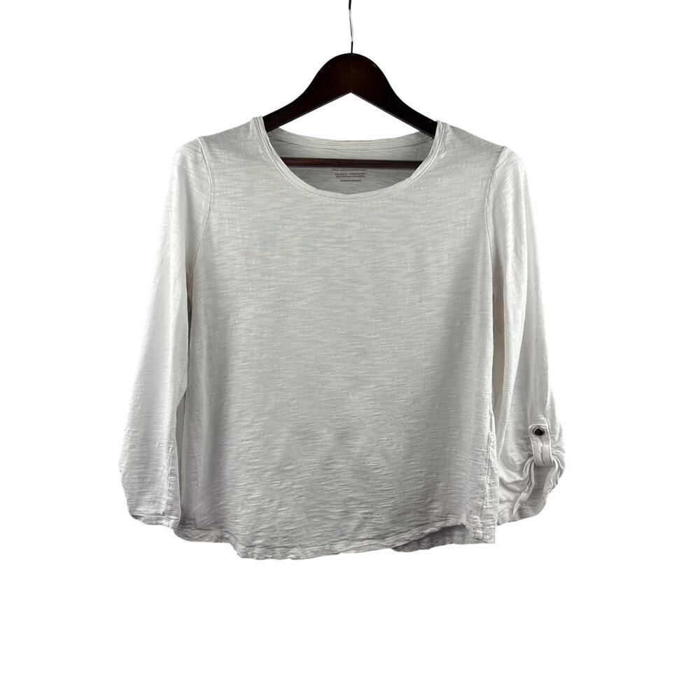 Women’s Chico’s Medium White 3/4 Length Sleeve Shirt